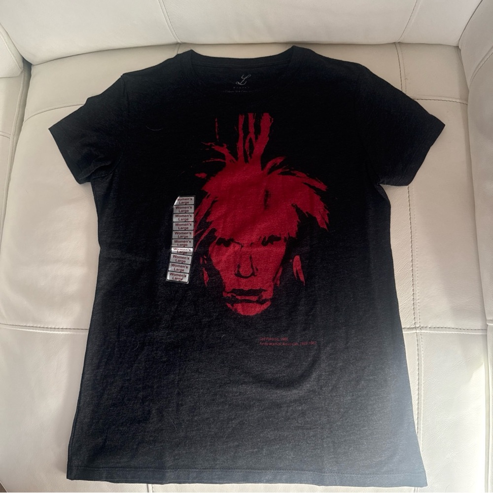 Andy Warhol Self Portrait 1986 Large Women’s t shirt Pittsburgh Museum